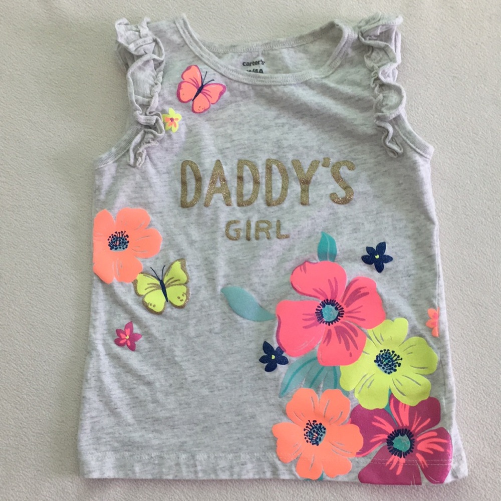 “Daddy’s Girl” Tank with Shoulder Ruffles by Carter’s